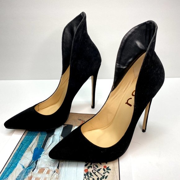 FSJ Pointed Toe Stiletto High Heel Slip On Pumps - Picture 3 of 6